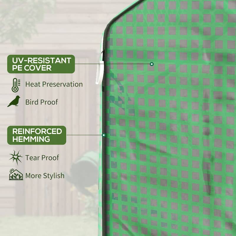 Outsunny 4.6' x 4.7' Portable Greenhouse, Water/UV Resistant Walk-In Small Outdoor Greenhouse