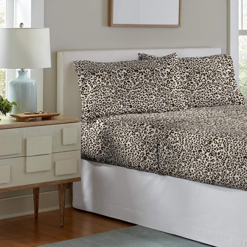 Pointehaven Soft Cotton 180 GSM Deep Pocket Oversized Brushed Flannel Sheet Set - Safari - California King
