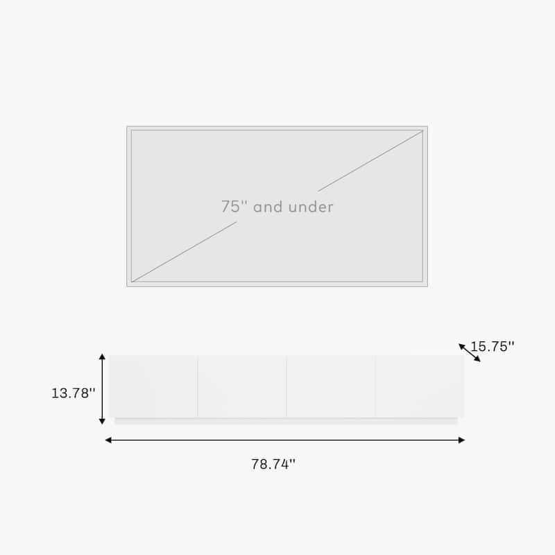 Minimalist Wood TV Stand with 4 Drawers, Modern Long Media Console for up to 100 Inch, Fully Assembled