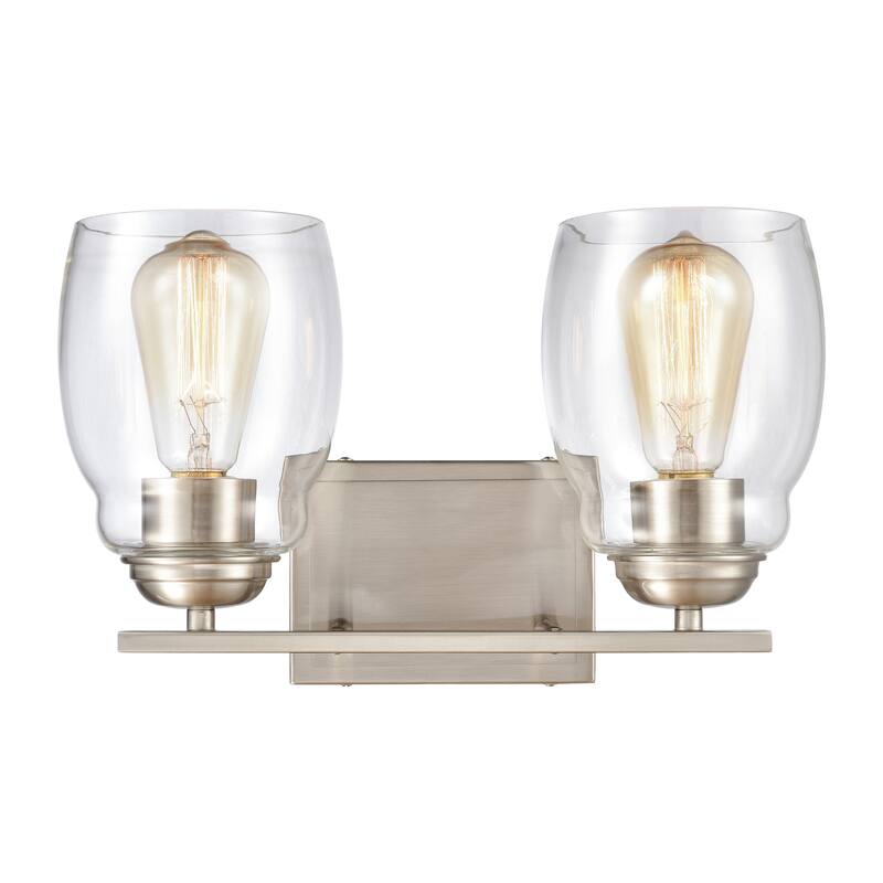 Calistoga 14-inch Wide 2-Light Vanity Light in Brushed Nickel - Brushed Nickel - 14