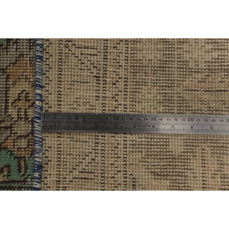 Hand Knotted Oriental 100% Wool Carpet Traditional Medallion Green Tabriz Area Rug - 11' 1'' X 7' 10''
