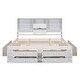 preview thumbnail 9 of 12, California King Platform Storage Bed Bookcase Headboard Beds, White