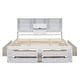 preview thumbnail 9 of 12, White King Size Platform Storage Bed Frame with Bookcase Headboard & 8 Drawers, Storage Compartments for Teens Adults
