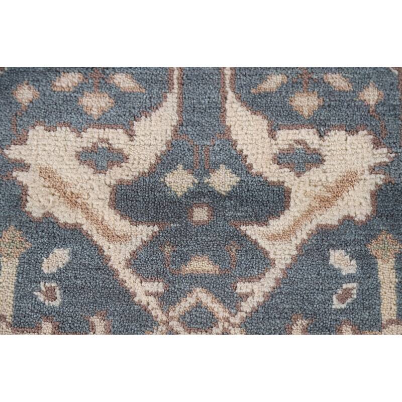 Blue Oushak Style Runner Rug Hand-knotted Wool Carpet - 2'6"x 8'0"