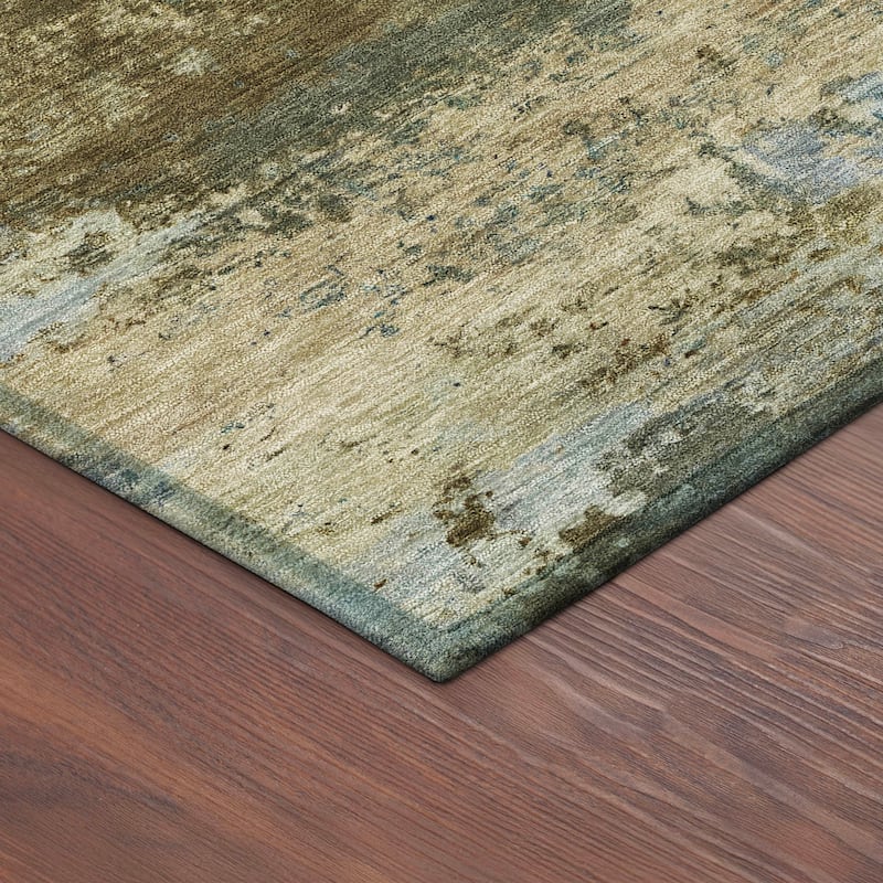 Machine Washable Indoor/ Outdoor Modern Solid Chantille Rug