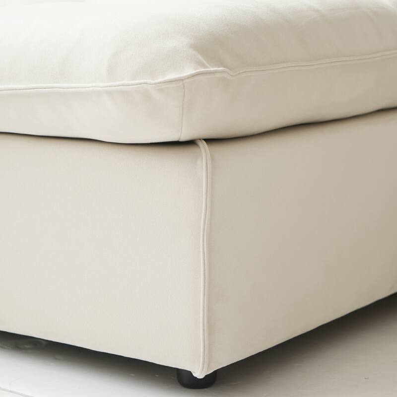 4 - Piece Frosted Velvet Sectional Sofa Oversize Lounge Sleep Couch