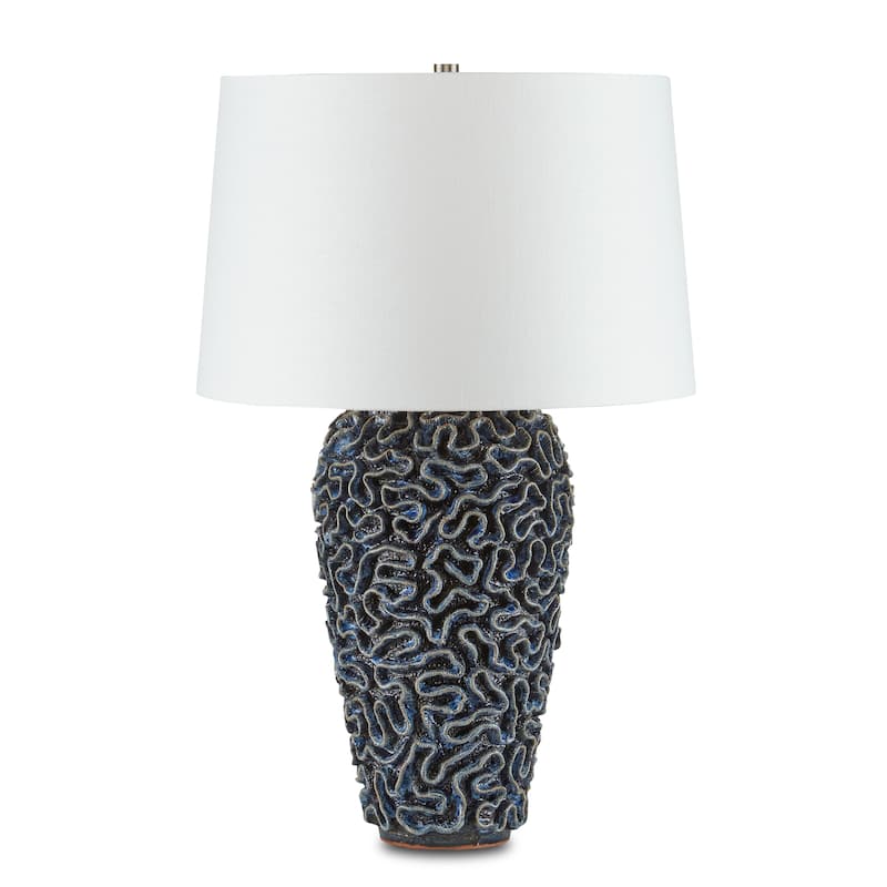 Currey & Company Milos Blue Table Lamp - 29.5"h x 19"dia