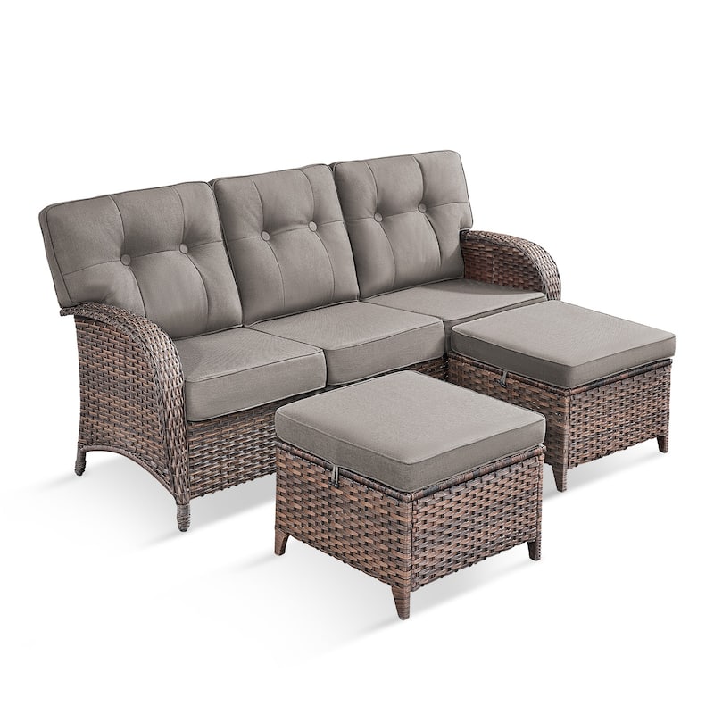 Pocassy Ooutdoor Patio Sofa Chairs Funiture Set