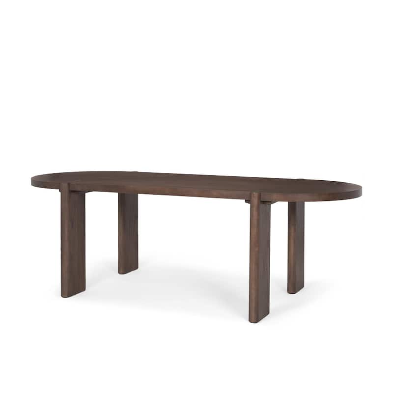 Sohan Dark Elm Wood Oval Dining Table - 91.0L x 38.0W x 30.0H