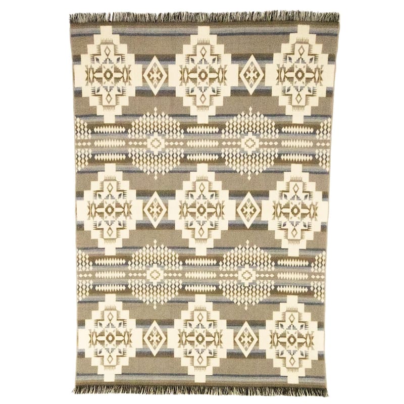 HomeRoots Gray Woven Acrylic Reversable Throw