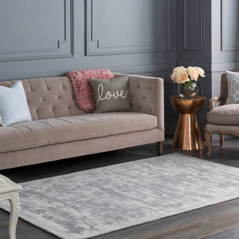Hand-Loomed Kesgrave Viscose Rug - Charcoal - 5' x 7' 6"