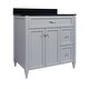 preview thumbnail 105 of 109, Vail 37" Bathroom Vanity with Cultured Marble Top Sink w/ Backsplash in White with White Basin
