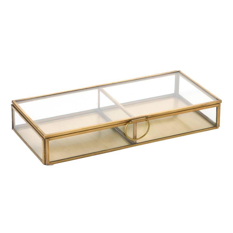 Brass & Glass Display Box - 9.0"L x 4.3"W x 1.5"H