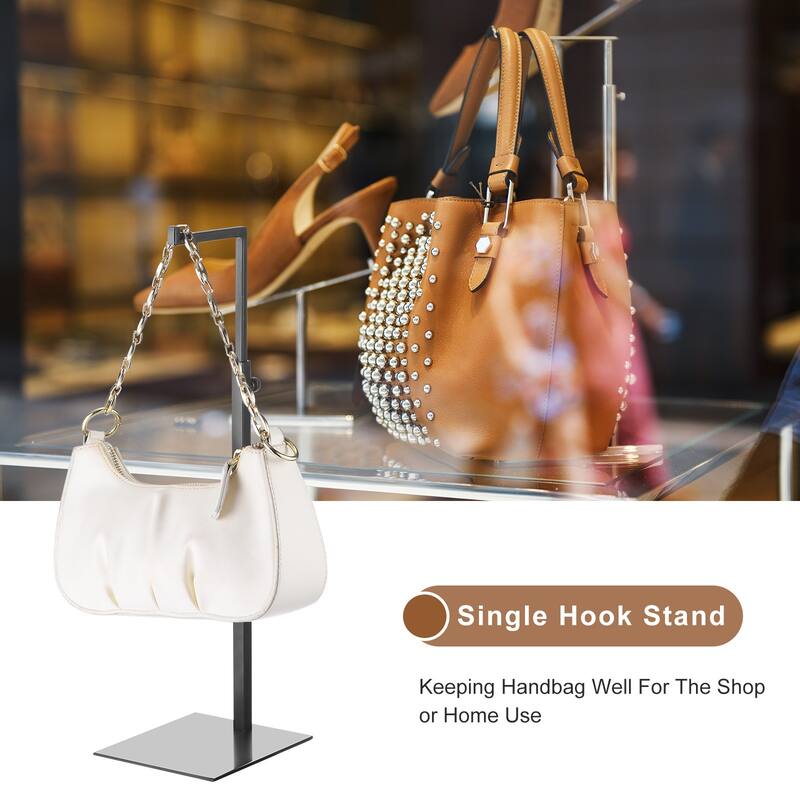 Purse Display Stand 2 Pack Adjustable Handbag Rack Tabletop Holder - Black