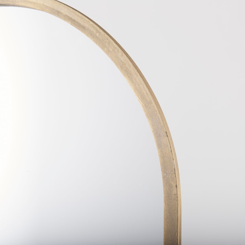 Giovanna Gold Metal Frame Ogee Arch Rectangular Wall Mirror (49" x 24")