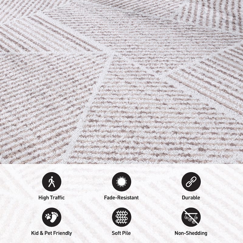 Contemporary Geometric Stripe Area Rug