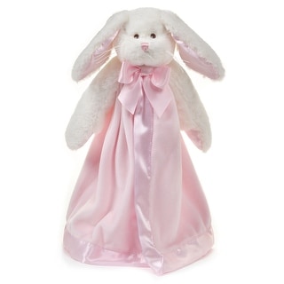 Baby Bunny Snuggler, 15 Inch Pink Rabbit Plush Stuffed Animal Security Blanket Lovey for Babies