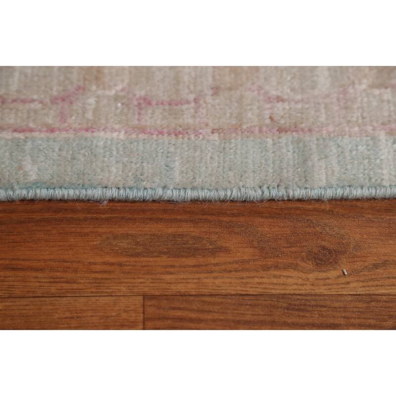 Hand Knotted Oriental 100% Wool Carpet Transitional Abstract Navy Blue & Blues Oushak Area Rug - 13' 9'' X 9' 11''