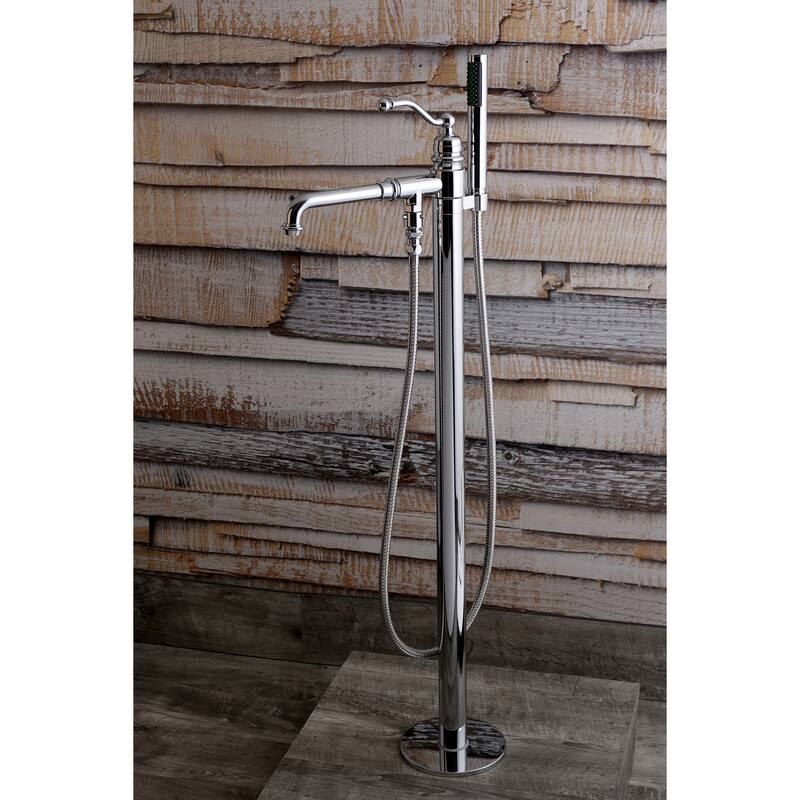 Kingston Brass English Country Freestanding Tub Faucet with Hand Shower - Polished Chrome