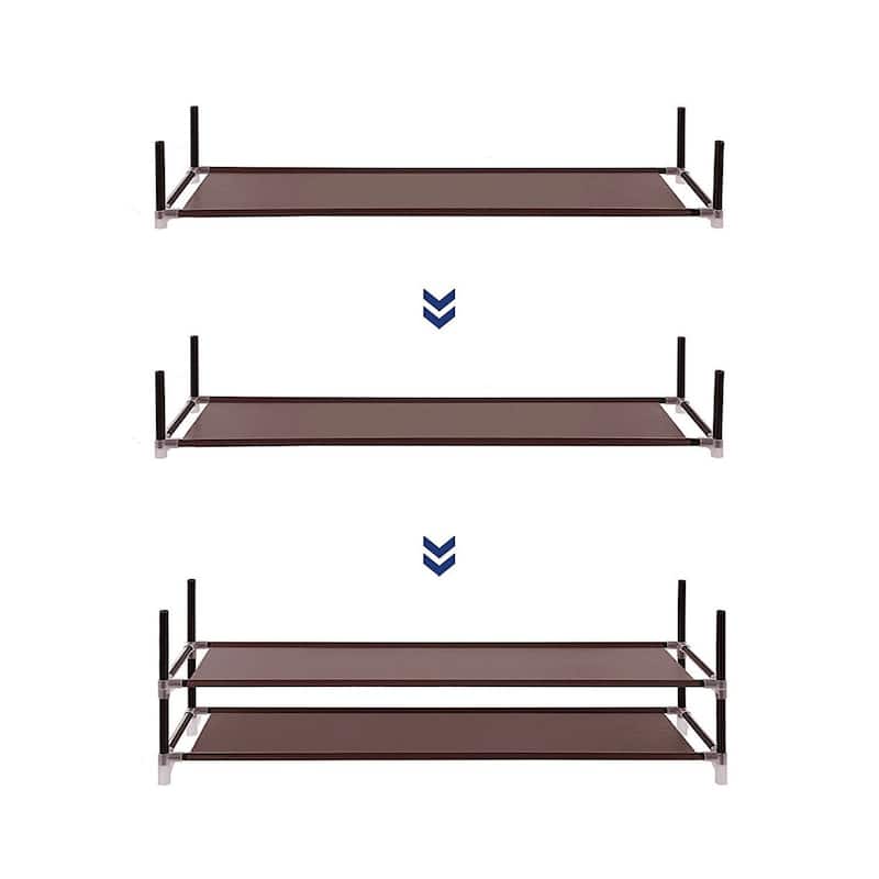 3/5/6/8/9/10-tier Extra-wide Metal/Non-woven Fabric Shoe Rack