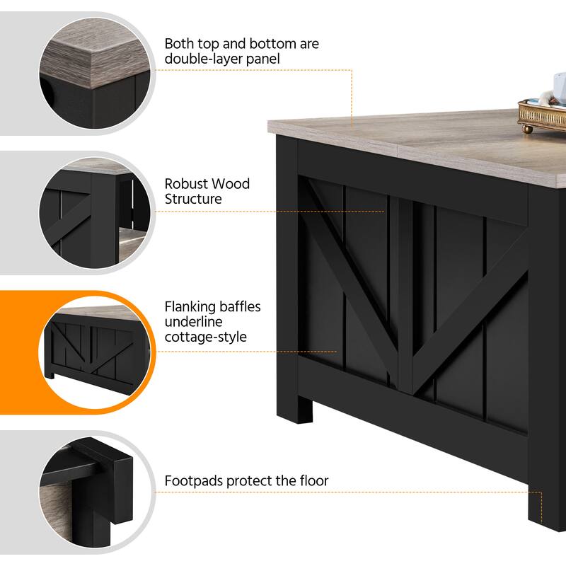 Yaheetech Square Wood Coffee Table with Storage for Living Room