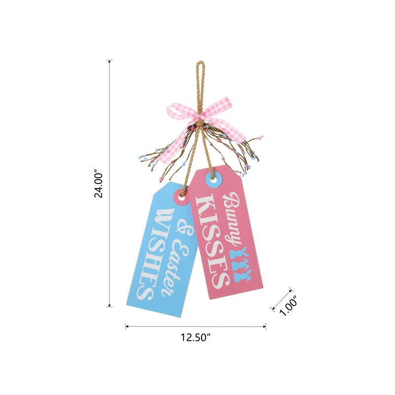 Glitzhome 24"H Wooden Valentine's Day/Patriotic/Americana/Easter Doorknob Hanging Decor