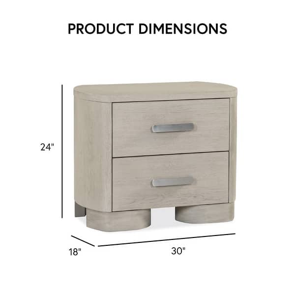 dimension image slide 0 of 2, Furniture of America Weegin Modern 3-Piece White Oak Wood Panel Bedroom Set