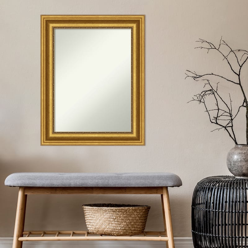 Non-Beveled Bathroom Wall Mirror - Parlor Gold Frame