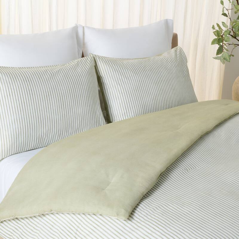 SAFAVIEH HOME 100% Cotton Stripe Reversible 3-piece Comforter Set