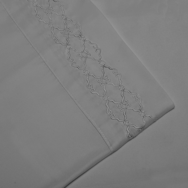 Home Sweet Home Dream Greek Key Embossed Bed Sheet Set