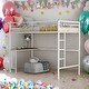 preview thumbnail 1 of 13, Twin over Twin Bunk Bed with Desk, Ladder and Guardrails for Home White