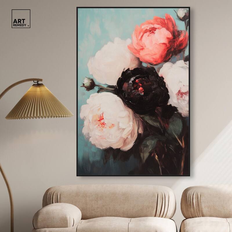 Three Shades of Peony I Canvas by Art Remedy