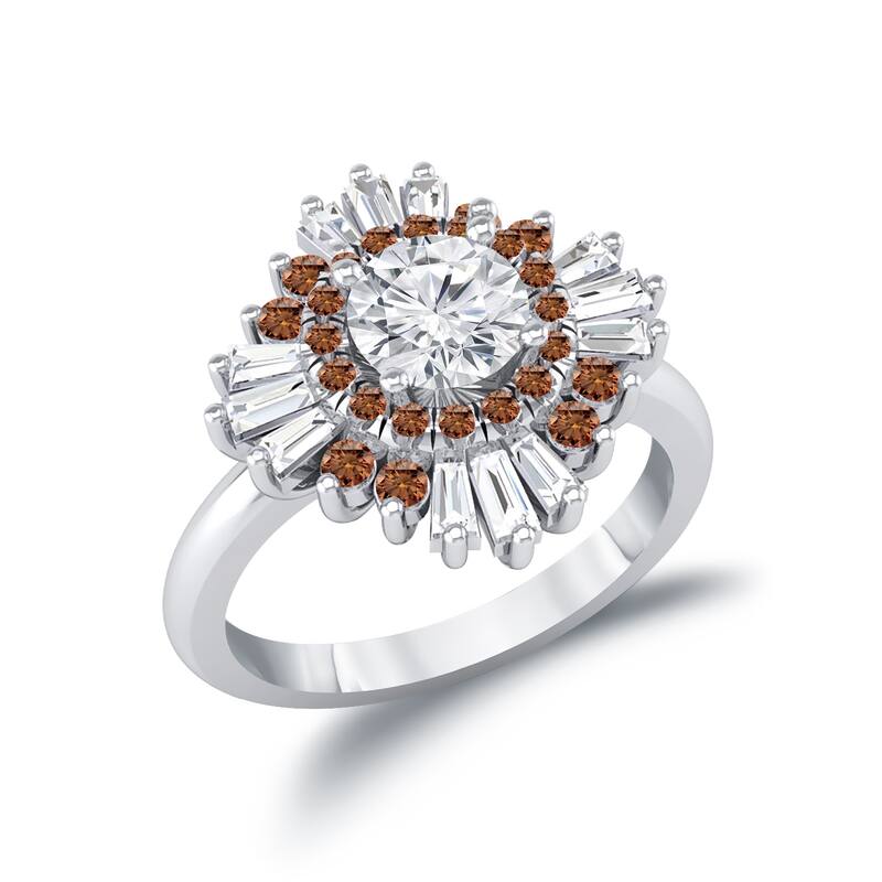 Auriya 14k Gold 1 1/2ctw Ballerina Brown Diamond Engagement Ring Certified (G-H, VS1-VS2)