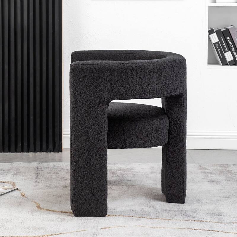 KINWELL 28" Wide Boucle Upholstered Square Armchair