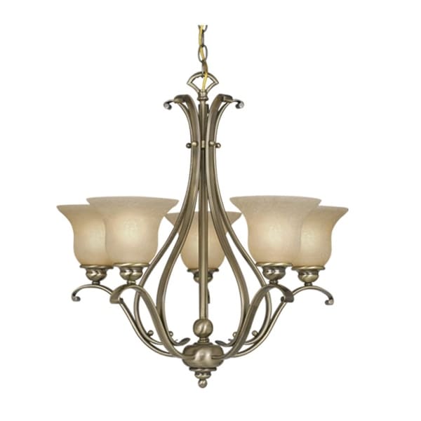 Vaxcel Lighting CH35405 Monrovia 5-Light Single Tier Chandelier with Frosted Glass Shades - 26" Wide