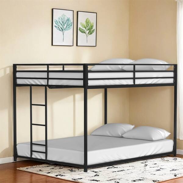 slide 2 of 9, Sturdy Full over Full Bunk Bed Metal for Kids and Adult,Low Profile