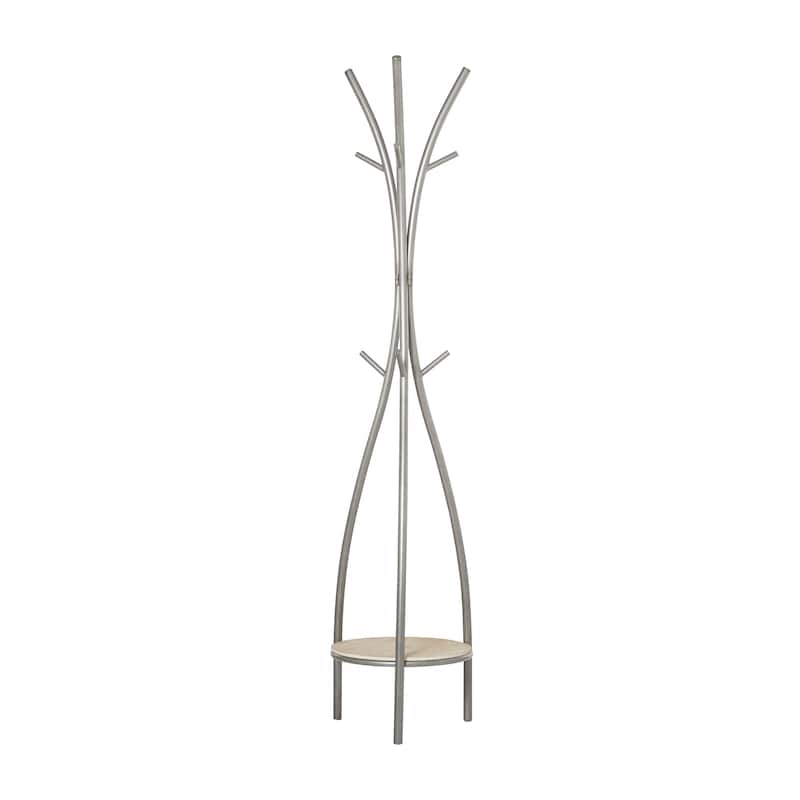 Metal Coat Rack - Silver - Roche River Decor - 17"Wx17"Lx73"H