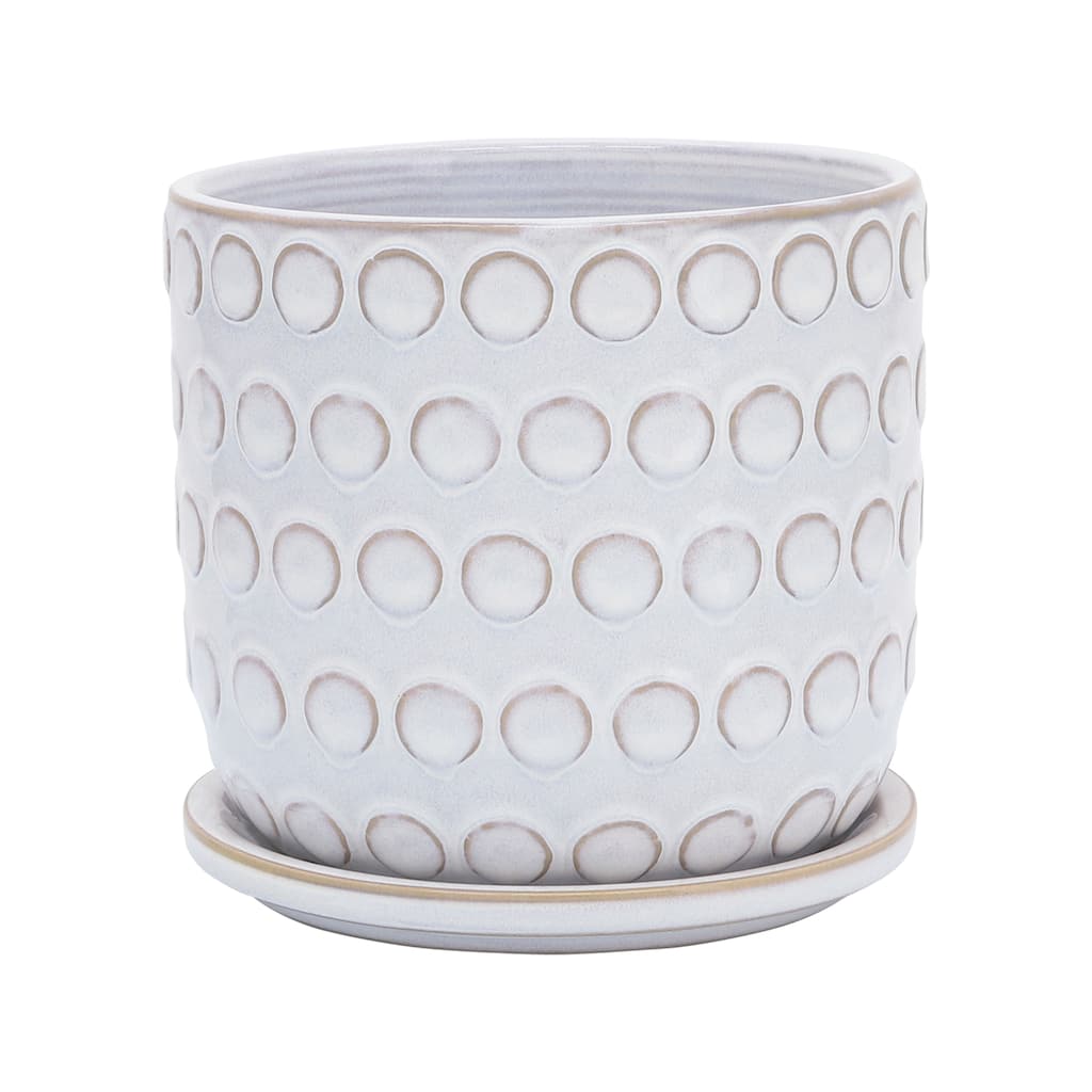 Sagebrook Home Ceramic Planter with Saucer