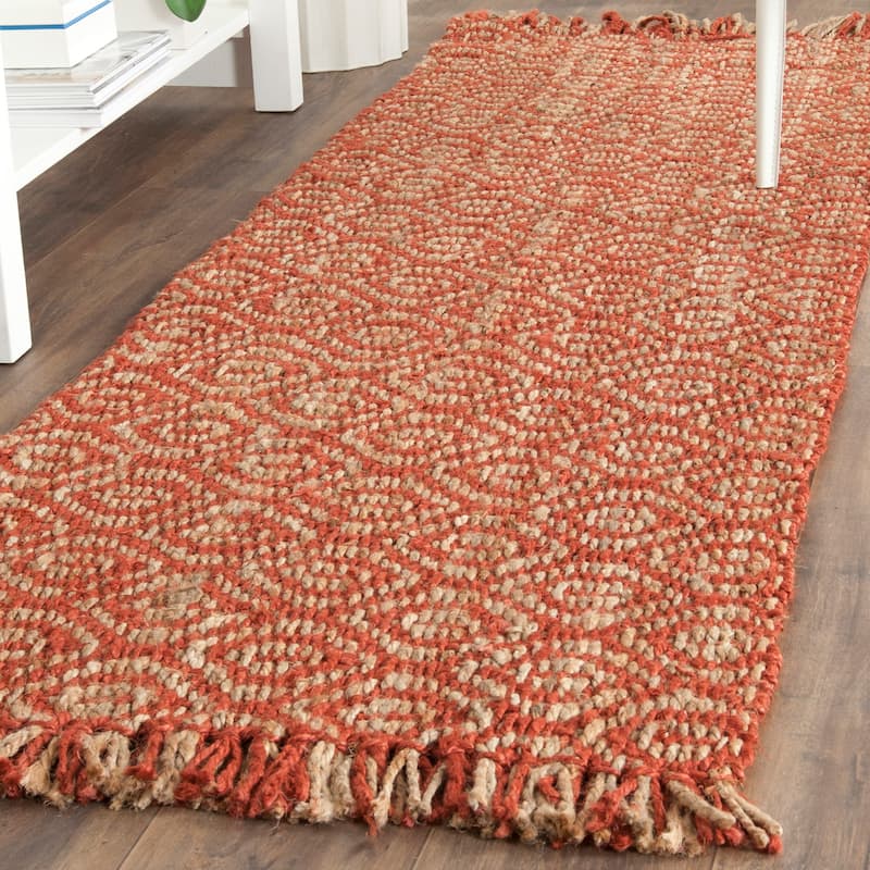 SAFAVIEH Handmade Natural Fiber Jaslene Sisal Tassel Rug - 2'6" x 12' Runner - Rust