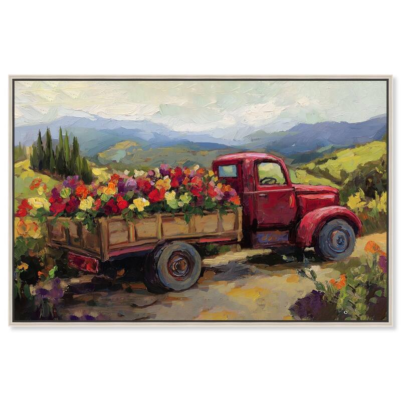 Flowers in Transit I Canvas by Art Remedy - Silver - 36" x 24"