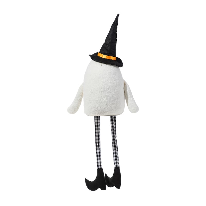 Glitzhome 65.25"H Halloween Oversized Lighted Fabric Ghost Sitter Porch Decor, with Timer