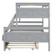 preview thumbnail 7 of 12, Gray Twin over Full Pine Wood Bunk Bed with Ladder and Twin Size Trundle