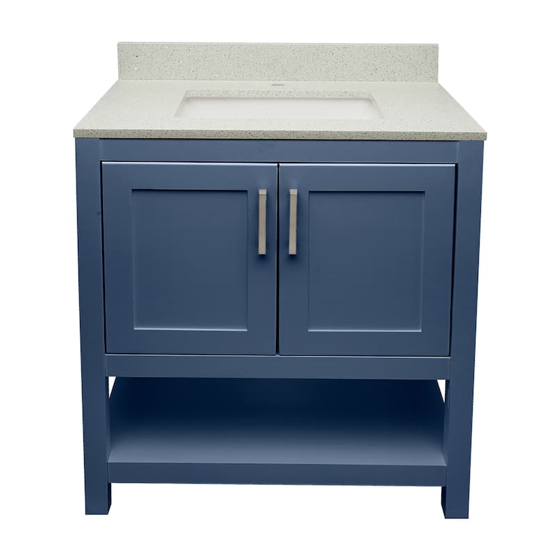 Taos 31" Bathroom Vanity in Espresso with Quartz Stone Vanity Top Sink w/ Backsplash in Galaxy White Single Hole