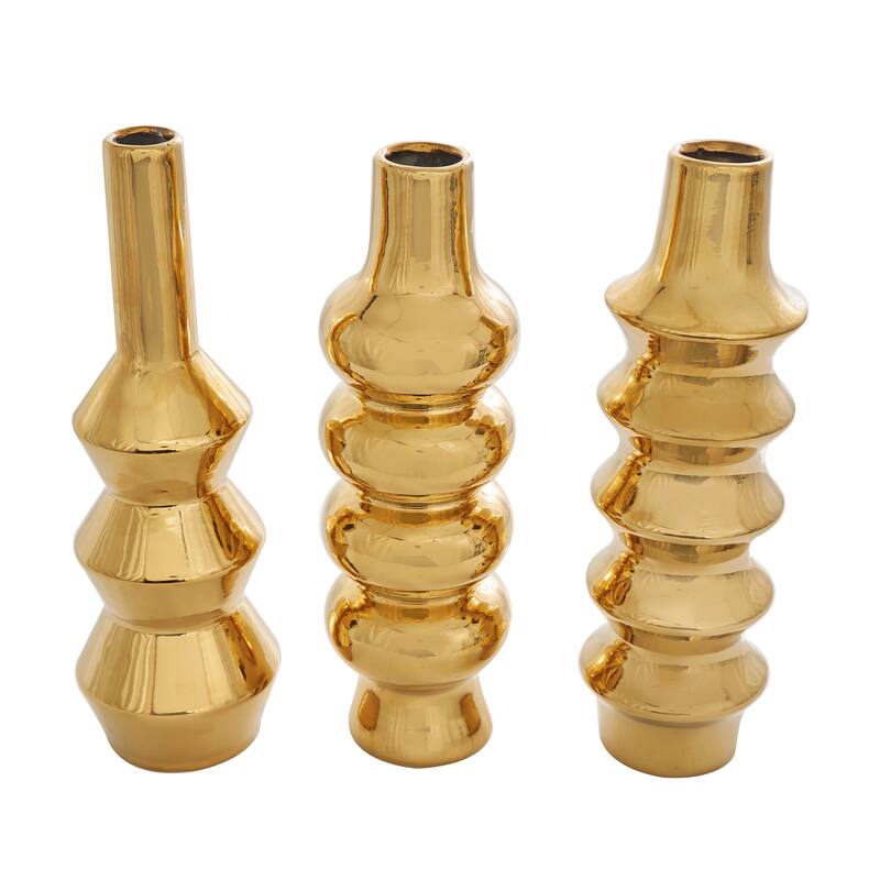 Ceramic Bubble Inspired Abstract Vase with Varying Shapes (Set of 3)