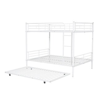 Modern Classic Design Full Over Full Metal Bunk Bed with Trundle