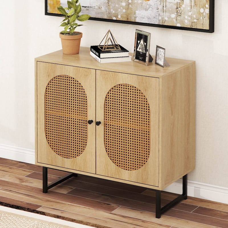Costway Buffet Cabinet with 2 Doors Adjustable Shelf Metal Legs Accent - See Details
