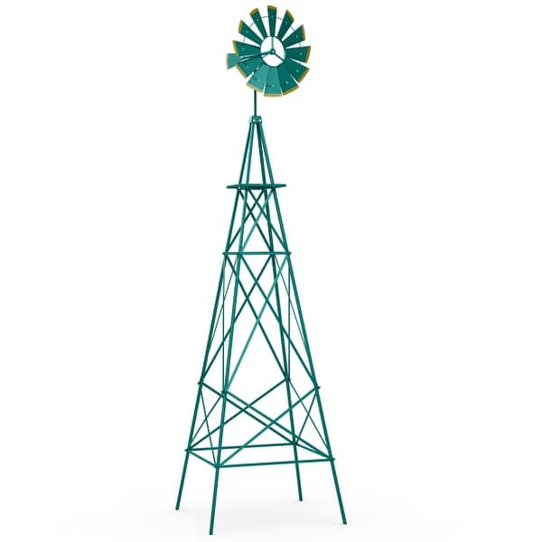 Costway 8 ft Ornamental Windmill w/ 4 Support Legs Decorative - Bed ...