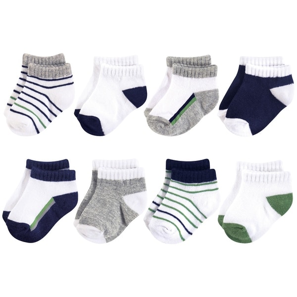 slide 1 of 1, Yoga Sprout Baby Boy Socks, Olive Navy 0-6 Months - Olive Navy