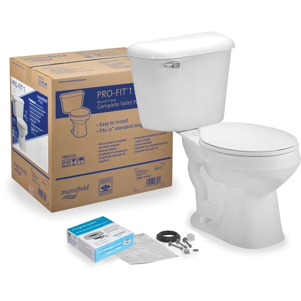 Mansfield 131CTK Pro-Fit 1.6 GPF Two-Piece Round Toilet Complete Kit - White