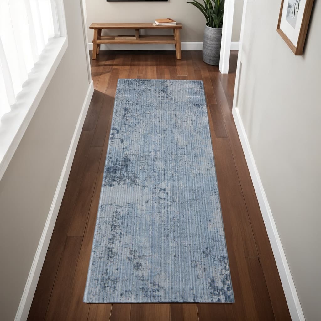 HomeRoots Abstract Bohemian Runner Area Rug - 87.00 in. x 30.00 in. x 0.47 in.